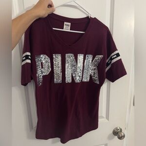 PINK Victoria's Secret Maroon Tee